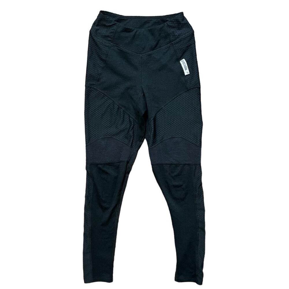 GYMSHARK True Texture Side Pocket Leggings in Black  SZ XS